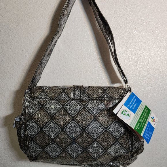 Diaper Bag NEW - Laminated Buckle Bag Fleur-De-Lis Baby Kalencom BNWT FAST SHIP - Picture 2 of 14